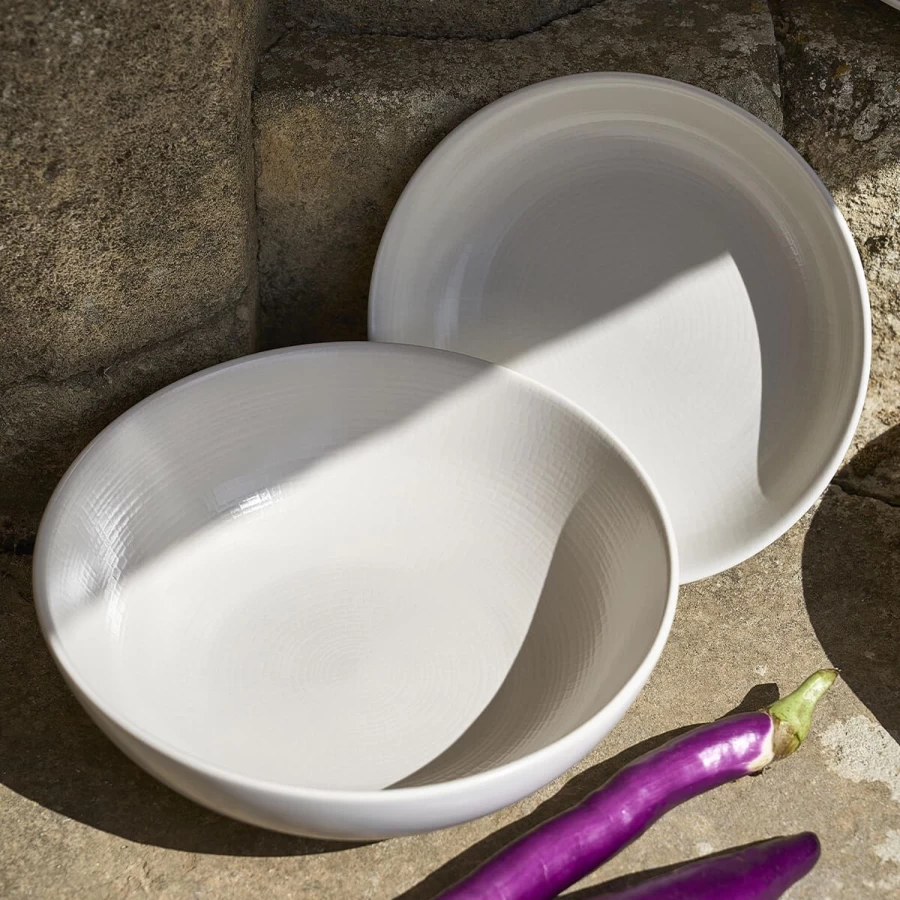 Degrenne Paris Modulo Nature Kaolin Tableware Collection – Eco-Friendly Ceramic Dinnerware Set