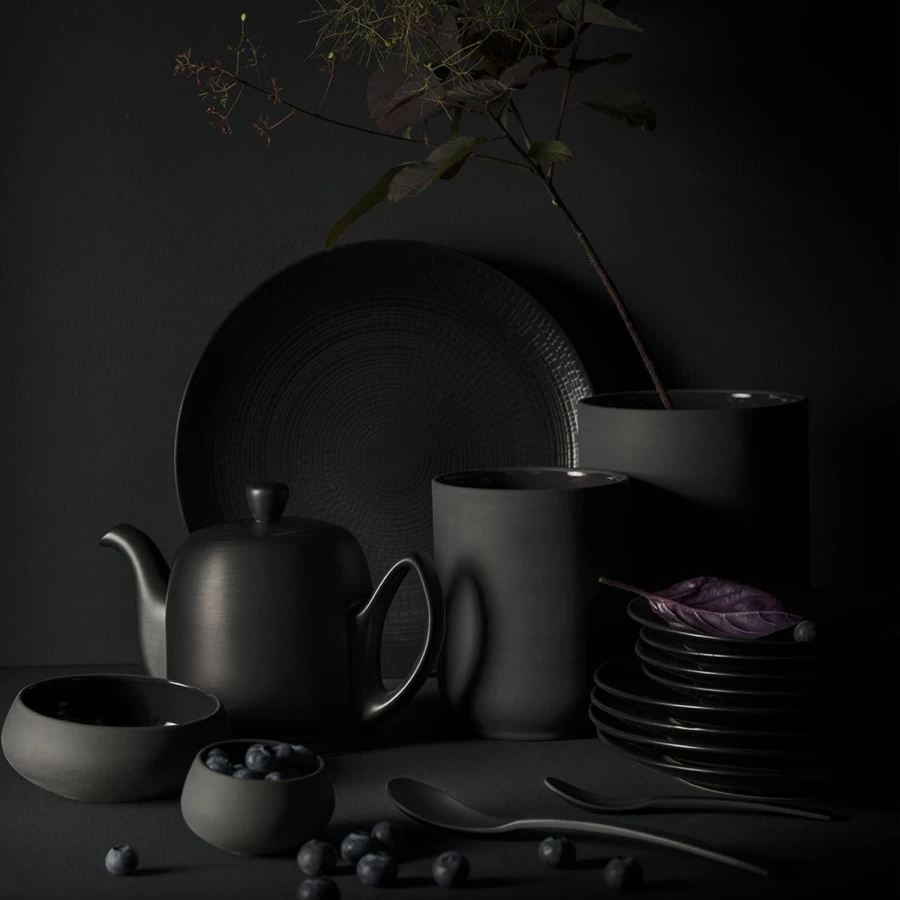 Degrenne Paris Bahia Onyx Black Stoneware Dinner Plate – Elegant Tableware