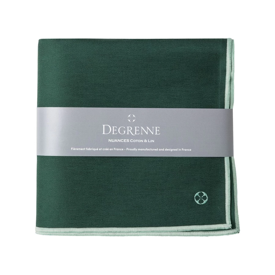 Degrenne Paris Emerald Green Cotton Linen Blend Window Shades