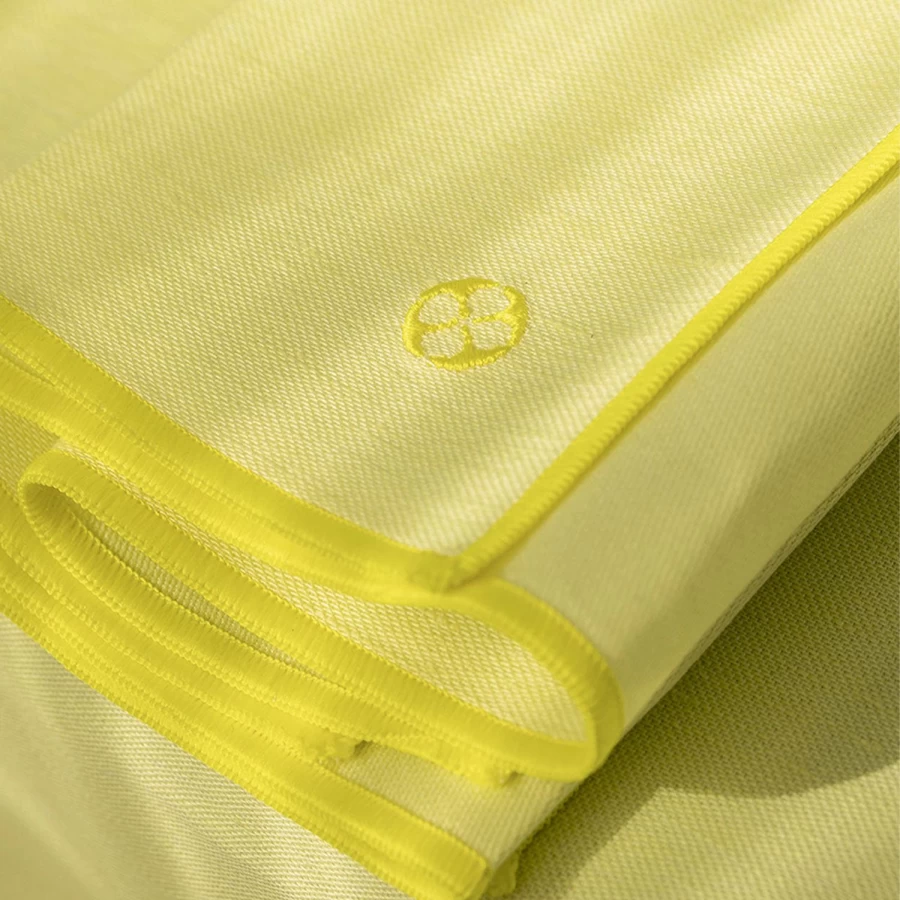 "Degrenne Paris Pale Yellow Cotton Linen Lamp Shades – Natural Textured Light Fixture Decor"