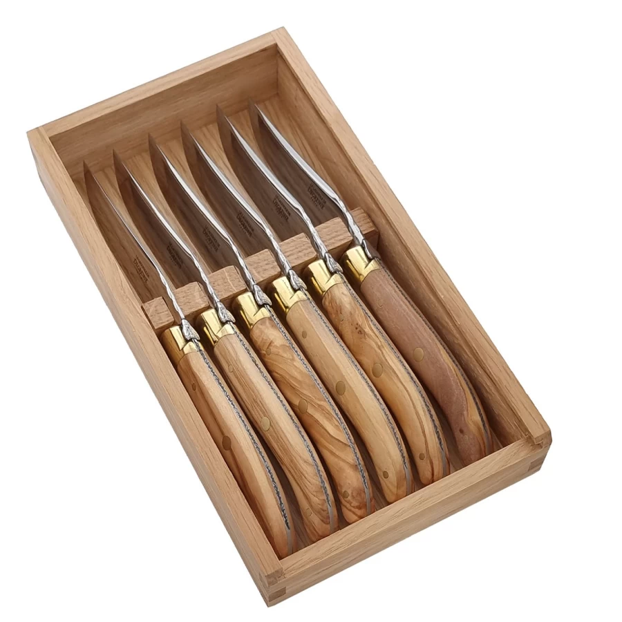 "Degrenne Paris Laguiole Luxury Steak Knives Set - Premium French Cutlery for Dining Table"