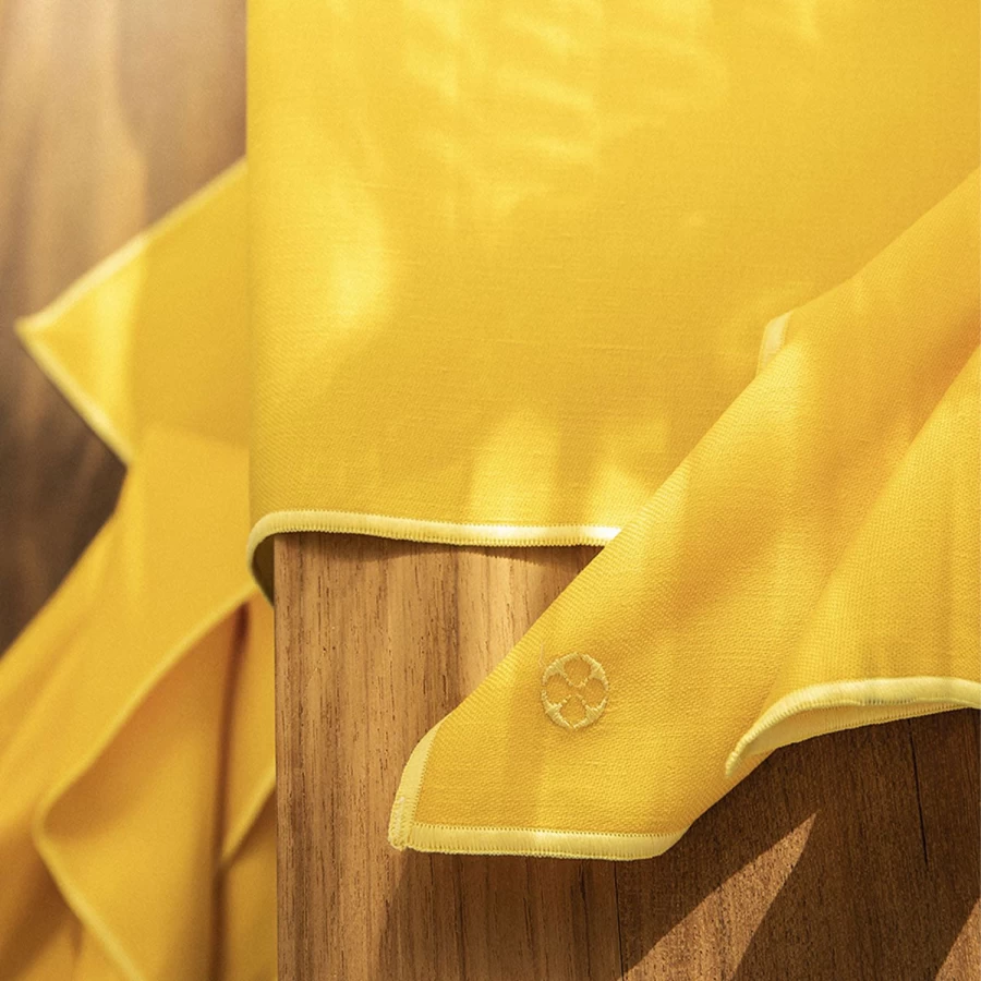 "Degrenne Paris Sunflower Yellow Cotton Linen Window Shades - Stylish Home Decor"