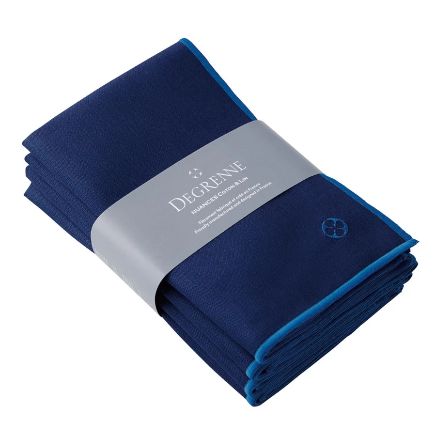 Degrenne Paris Midnight Blue Cotton Linen Shades - Stylish Home Decor