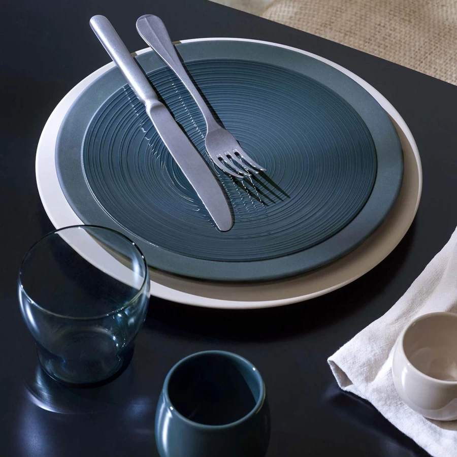 Degrenne Paris Bahia Blue Rock Stoneware Dinner Plate - Elegant French Tableware