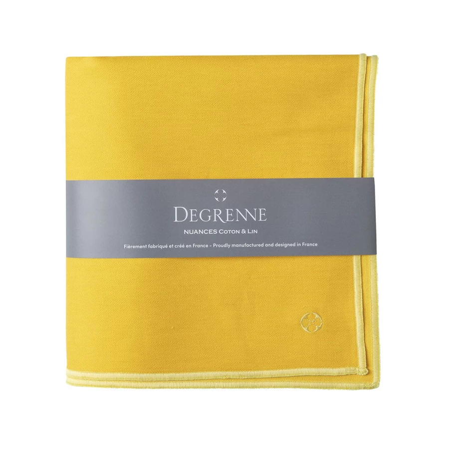 "Degrenne Paris Sunflower Yellow Cotton Linen Window Shades - Stylish Home Decor"