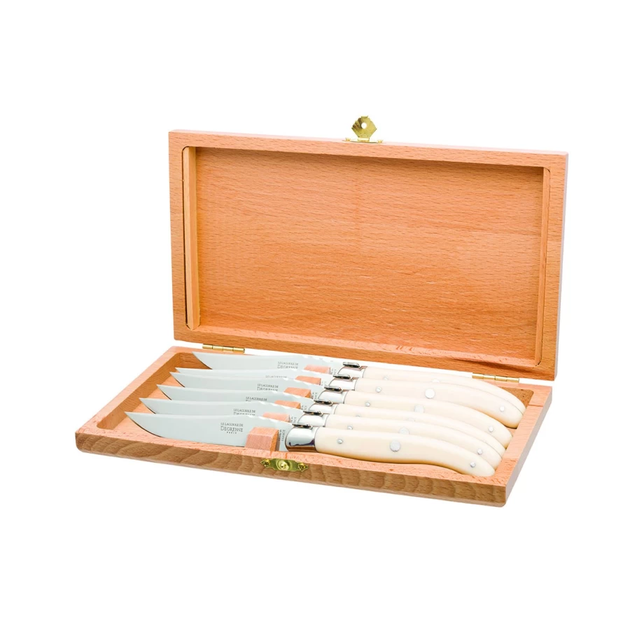 Degrenne Paris Laguiole Luxury Steak Knives Set - Elegant French Table Cutlery