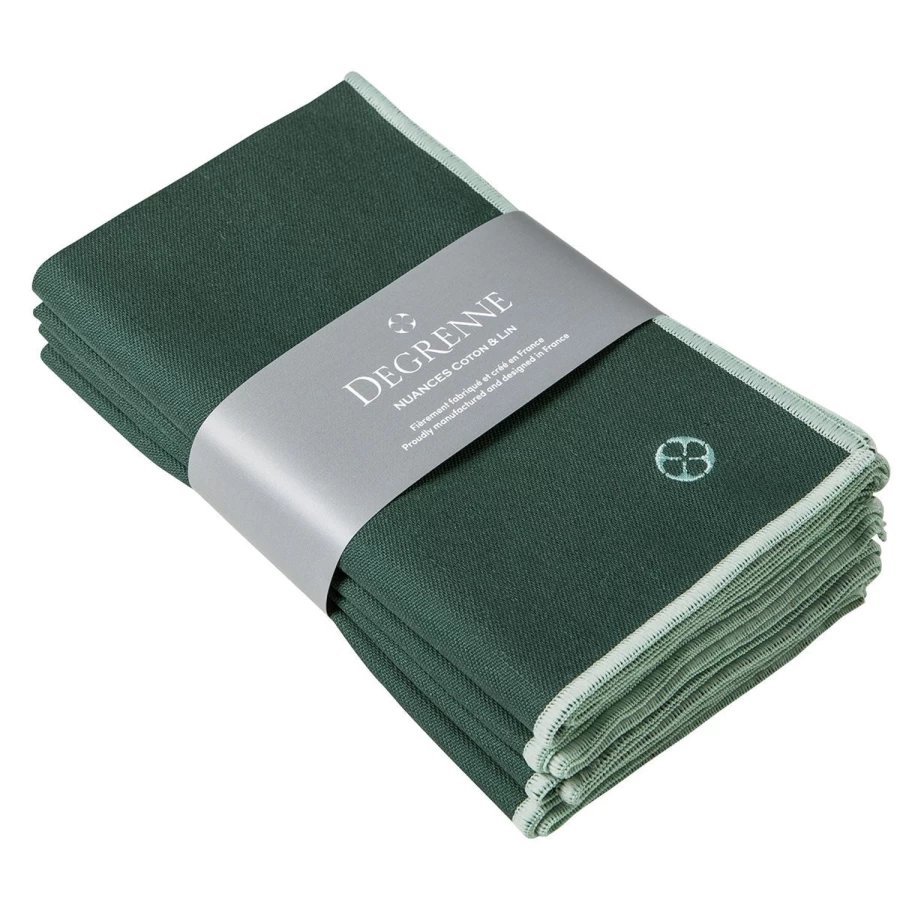 Degrenne Paris Emerald Green Cotton Linen Blend Window Shades – Eco-Friendly & Stylish