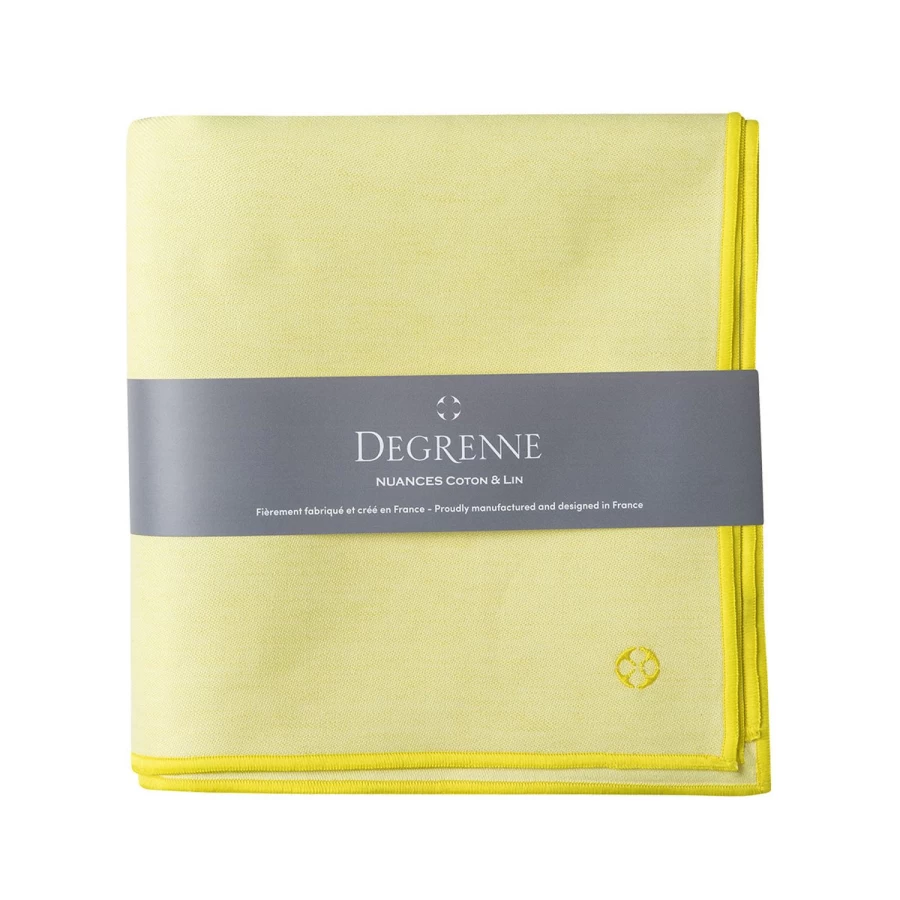 "Degrenne Paris Pale Yellow Cotton Linen Lamp Shade – Natural Textured Light Fixture Cover"